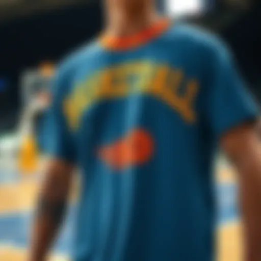 A vibrant T-shirt design inspired by basketball culture