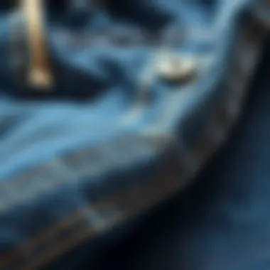 Close-up of denim fabric revealing the texture and craftsmanship of jorts