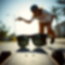 Oversized Original Wayfarer sunglasses on a skateboard