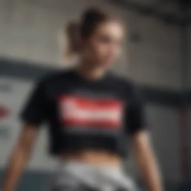 A collection of brand logos that contribute to the popularity of the red and black crop top in skate fashion.