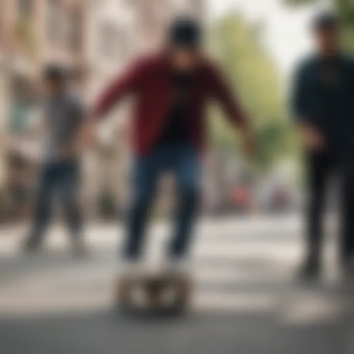 Historic skateboarding poster featuring skaters in flannel attire.