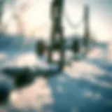 A close-up view of an ice out chain reflecting sunlight