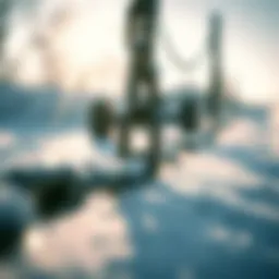 A close-up view of an ice out chain reflecting sunlight