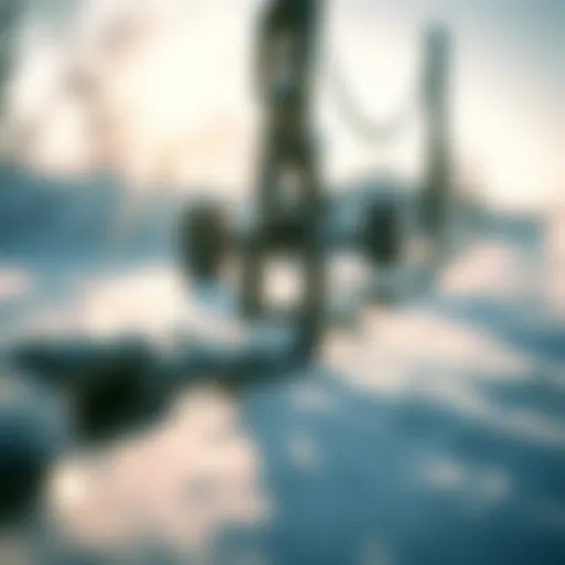 A close-up view of an ice out chain reflecting sunlight