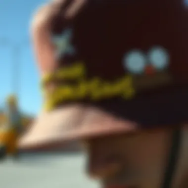 Design Details of the Simpsons Bucket Hat Close-up of the Simpsons bucket hat design elements