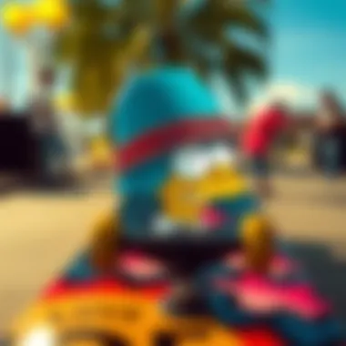 Simpsons Influence in Skateboard Graphics Skateboard deck featuring Simpsons-themed graphics