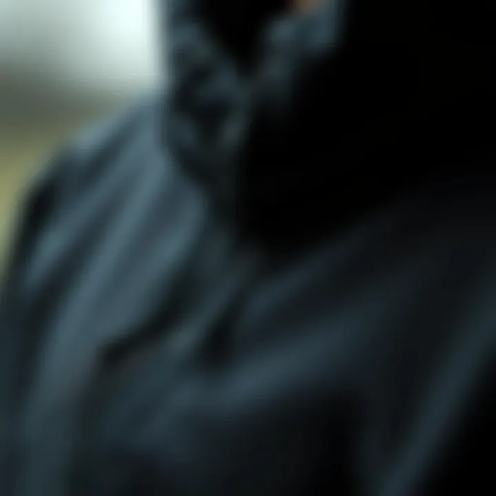 A close-up of fabric texture highlighting the quality of the black full zip hoodie.