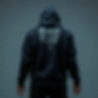 A stylish black full zip hoodie showcased on a minimalist background.
