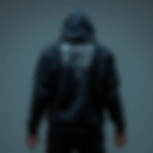 A stylish black full zip hoodie showcased on a minimalist background.