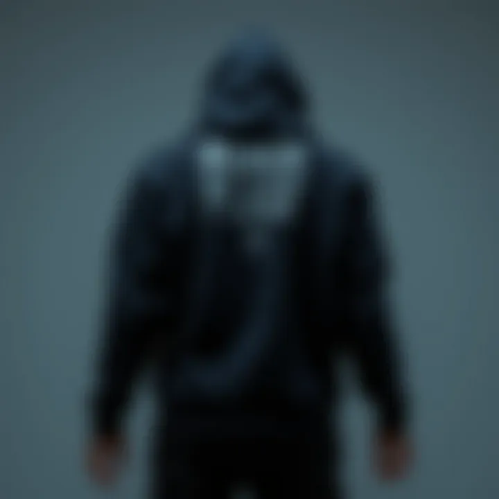 A stylish black full zip hoodie showcased on a minimalist background.