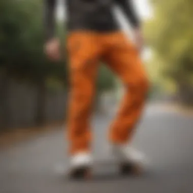 Creative outfit pairing with orange camo pants