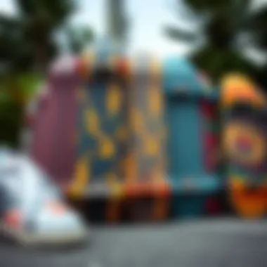 A collection of Zoomie skateboards with various color patterns and styles
