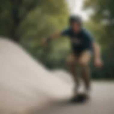 Skateboarder wearing the Triple Eight Sweatsaver Helmet in action.