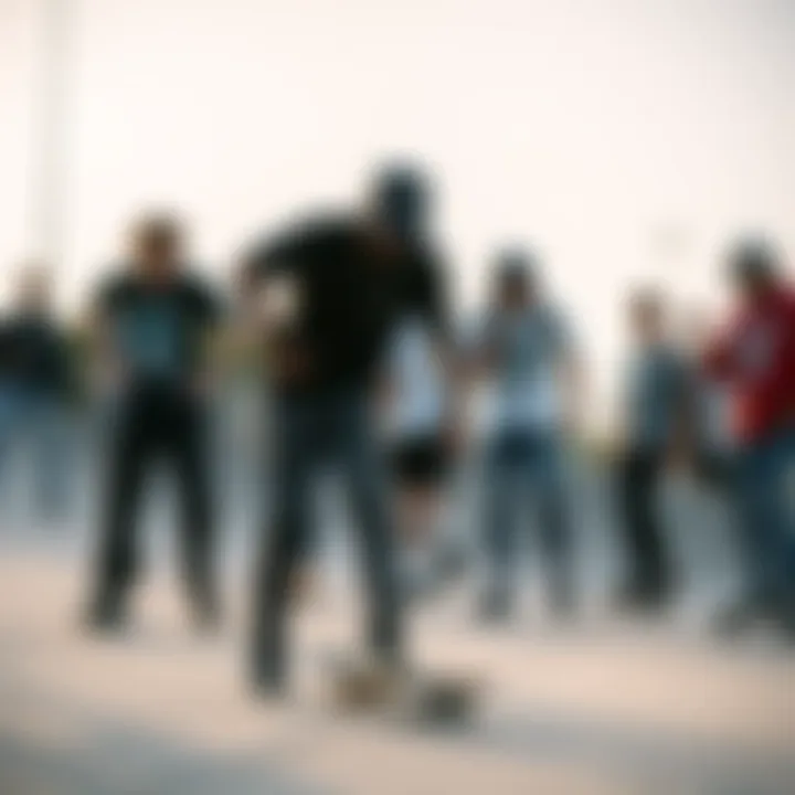 Group of skaters enjoying a session