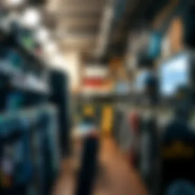 Skate shop interior showcasing products