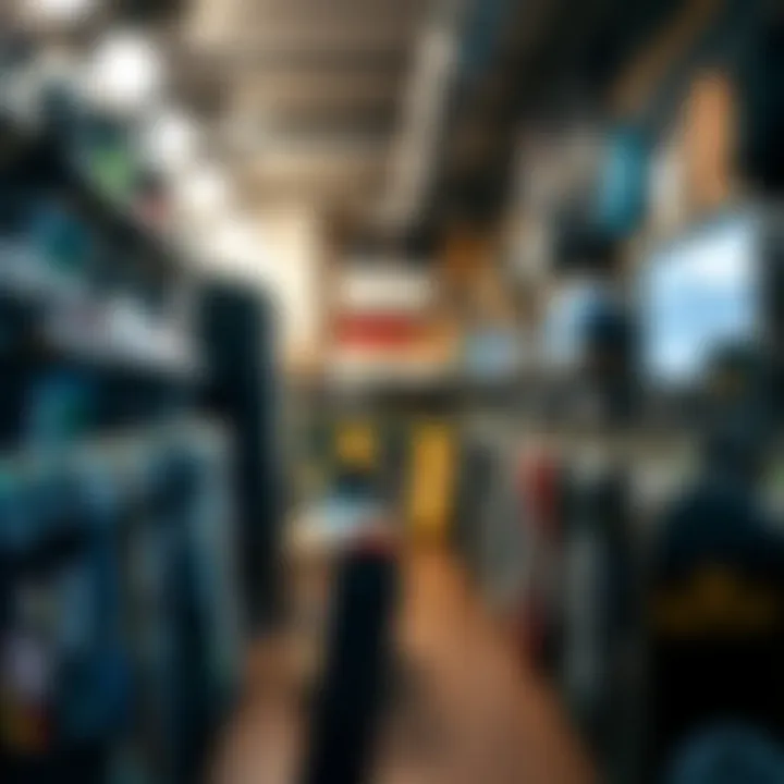 Skate shop interior showcasing products