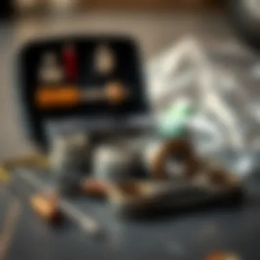 A maintenance kit for longboard bearings featuring essential tools