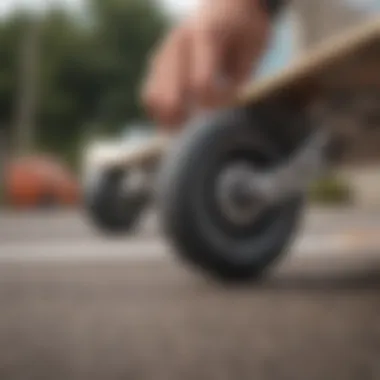 Variety of longboard wheels illustrating different sizes and hardness.