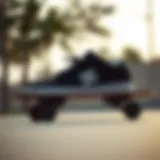 Detailed look at DC Shoes size 11 on a skateboard