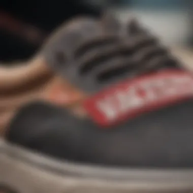 A close-up of a Vans shoe's tag, emphasizing authenticity and brand heritage.