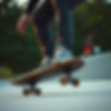 Skateboarder wearing Vans Hi Pro in action