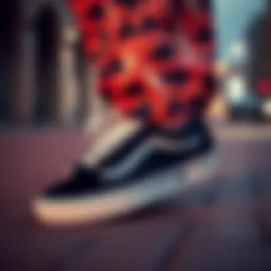 Vans Old Skool Raven in Streetwear Vans Old Skool Raven paired with streetwear fashion