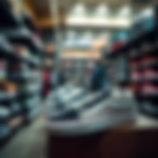 Vans shoes displayed in an urban skate shop setting