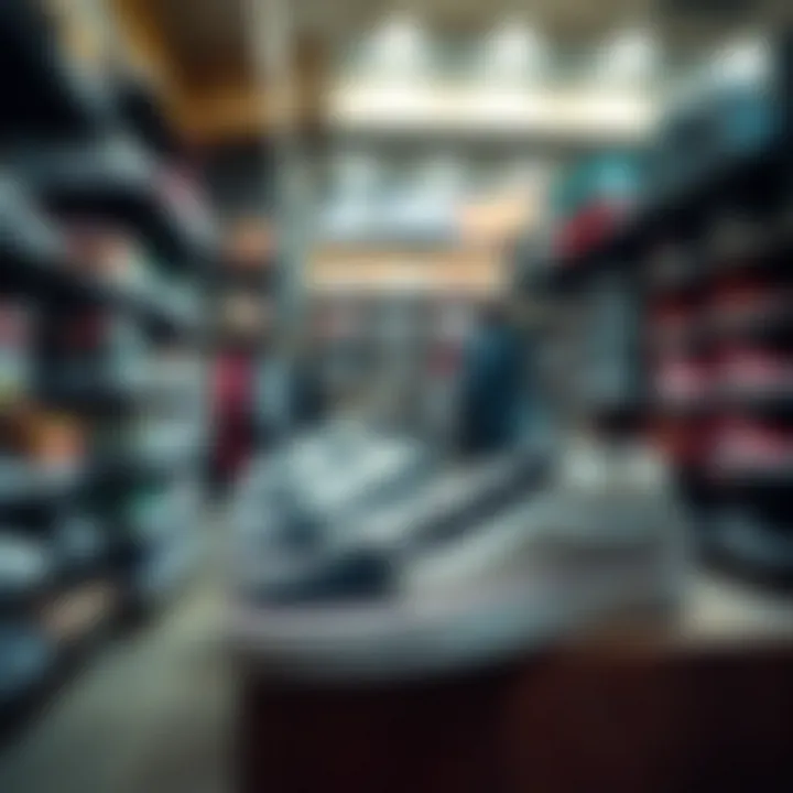 Vans shoes displayed in an urban skate shop setting