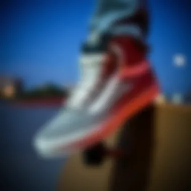 Performance features during skateboarding with Vans SK8 Hi Grey