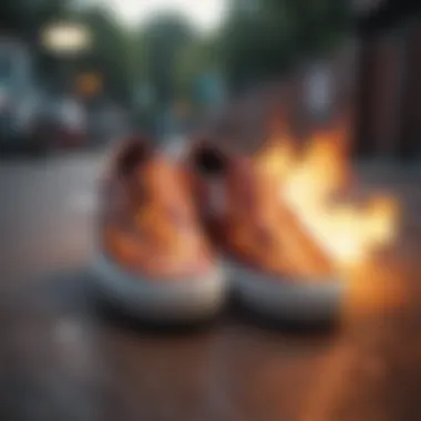 Vans Slip-Ons with flame design