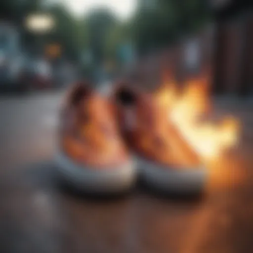 Vans Slip-Ons with flame design