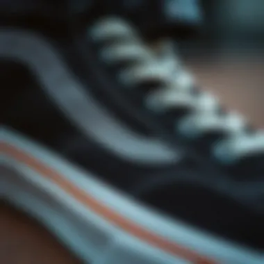 Textural Detail of the Vans Suede Hi Top Close-up of the Vans Suede Hi Top's unique texture