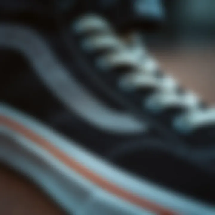 Textural Detail of the Vans Suede Hi Top Close-up of the Vans Suede Hi Top's unique texture