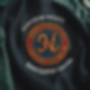 Close-up of varsity jacket detailing showcasing unique embroidery