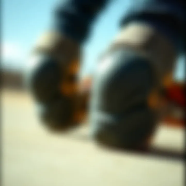 Close-up of knee pads showcasing material quality