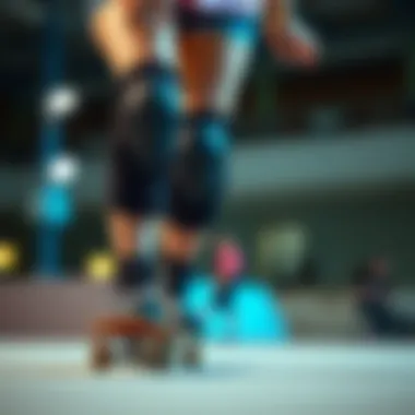 Skater wearing knee pads that blend safety and style