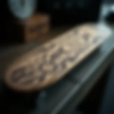 Artfully crafted wooden Tech Deck showcasing intricate design