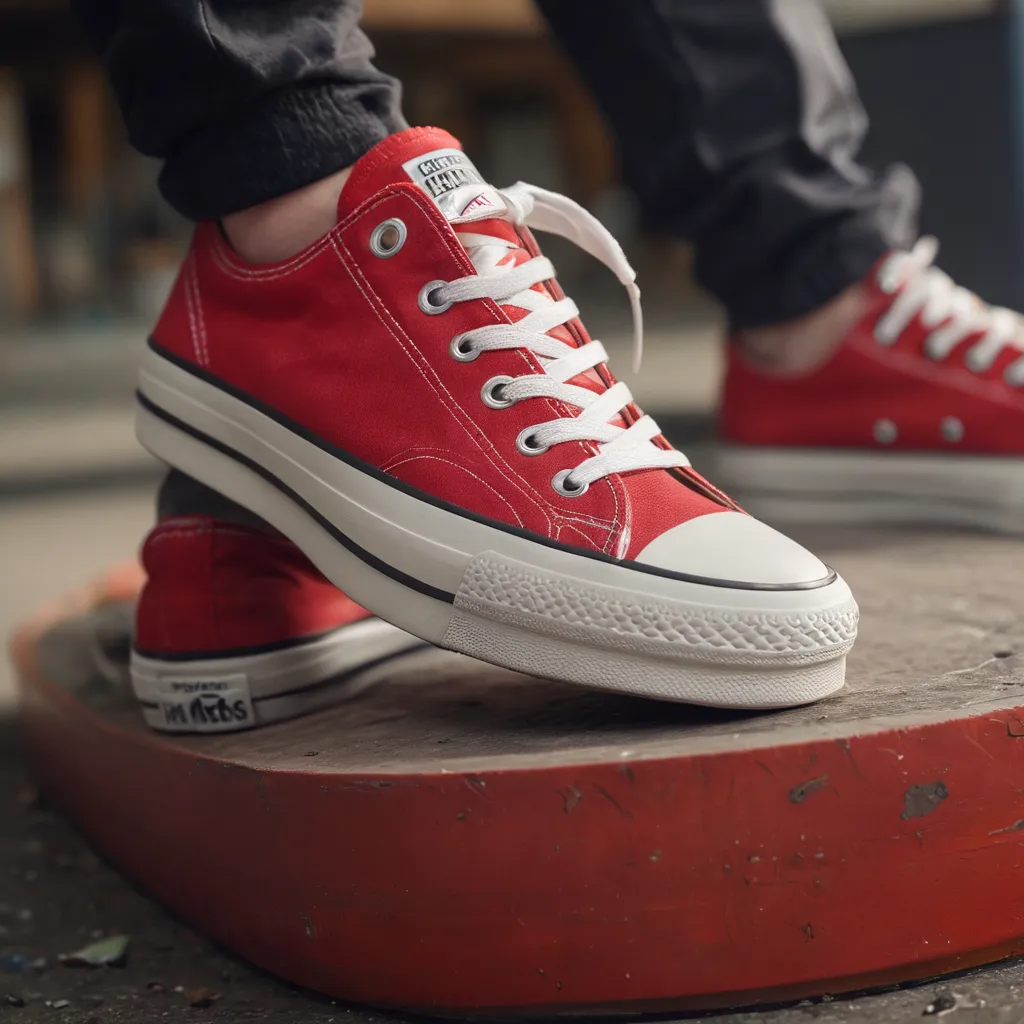 Low Rise Red Converse The Red Platform Converse Low Top in Skate Culture